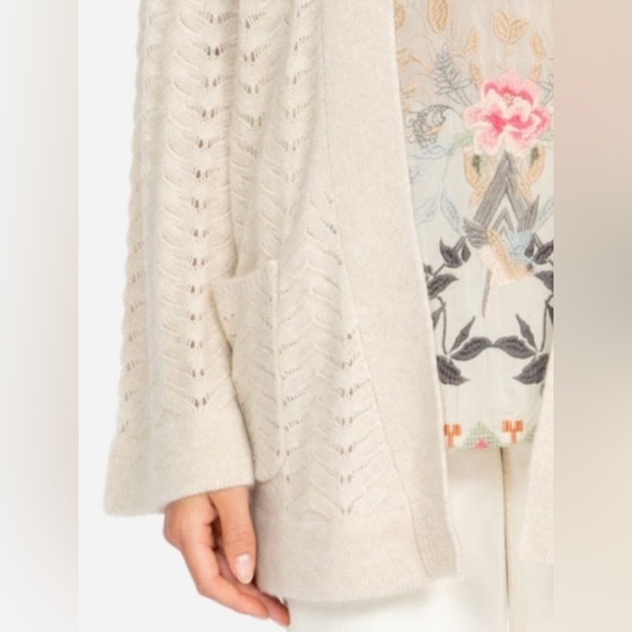 Johnny Was Camille Short Kimono Cashmere Linen Cardigan - Picture 4 of 12